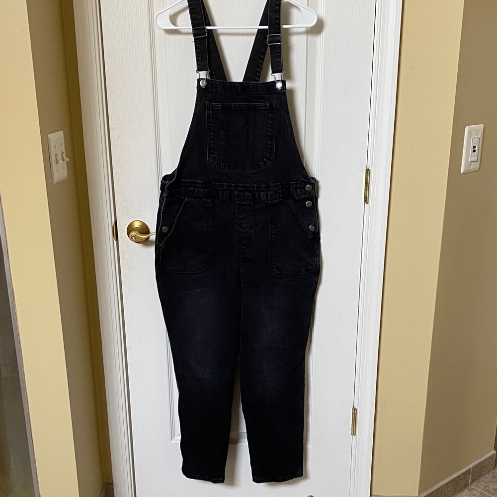 Old Navy Dark Gray Denim Overalls